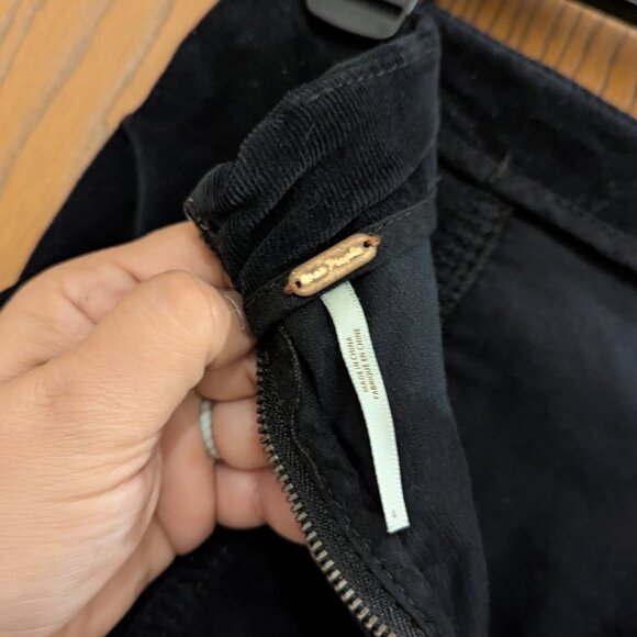 Free People- Black Corduroy High Rise Mini Skirt-Size 4 - Picture 2 of 3